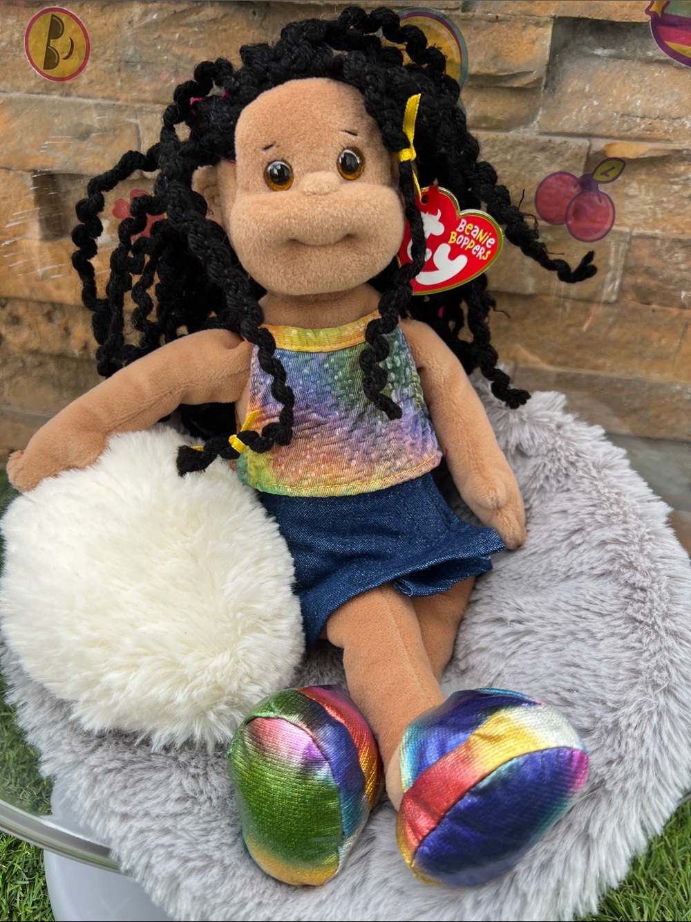 Vintage Y2K Ty Beanie Boppers Jazzie Jessie plush doll from 2001 NEW WITH TAGS!